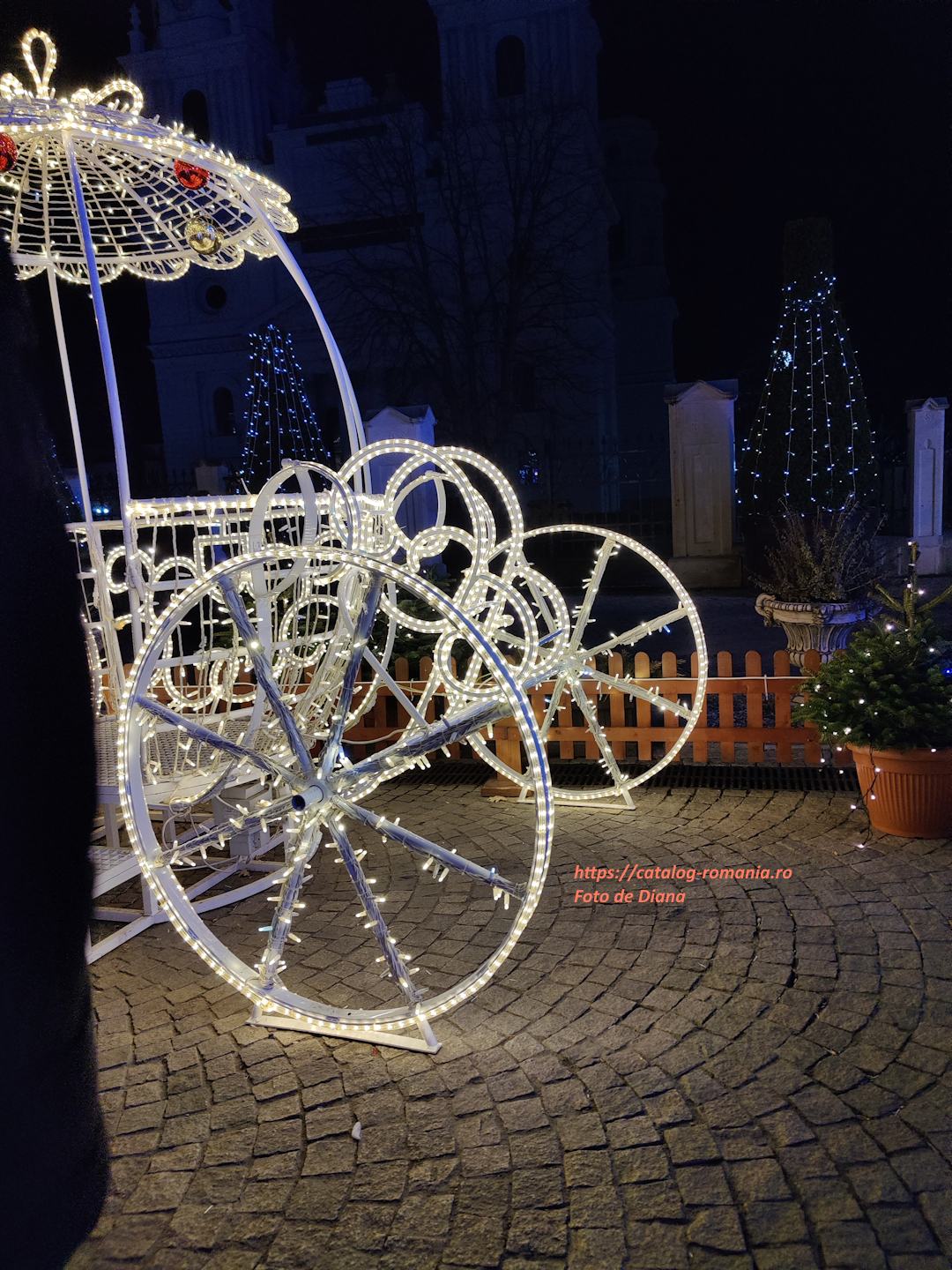 La targul de Craciun in Iasi - targ craciun ghirlanda luminoasa trasura cealeasca fotografie Diana