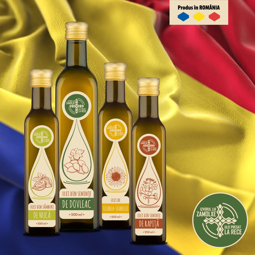 ulei bio sticla recipient livrare oriunde in tara Romania presat la rece Izvorul lui Zamolxe
